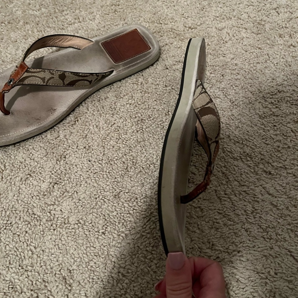 Coach Brown and Tan Sandals - Picture 2 of 3